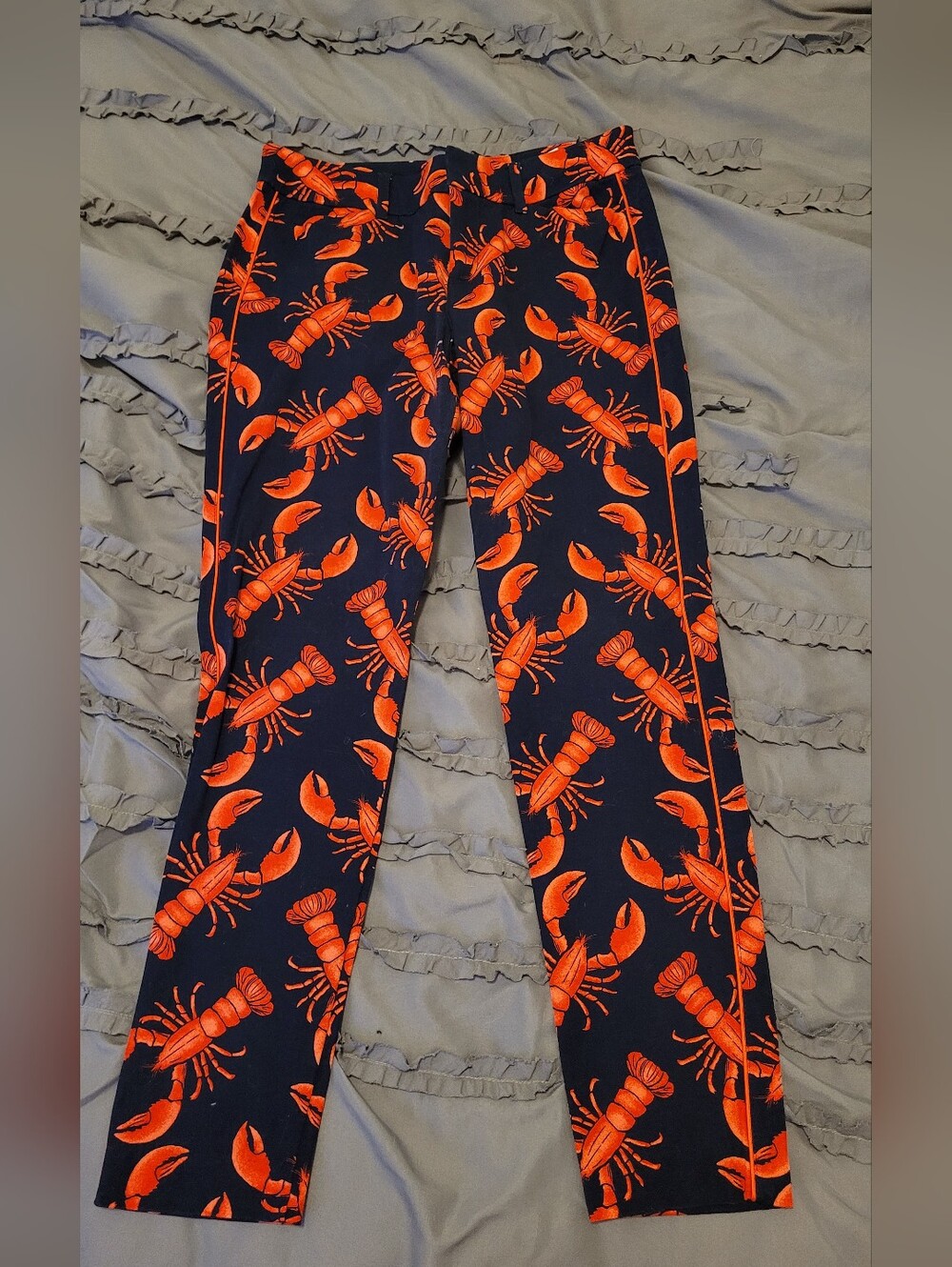 Old Navy Navy and Bright Red Lobster Print Pixie Pants